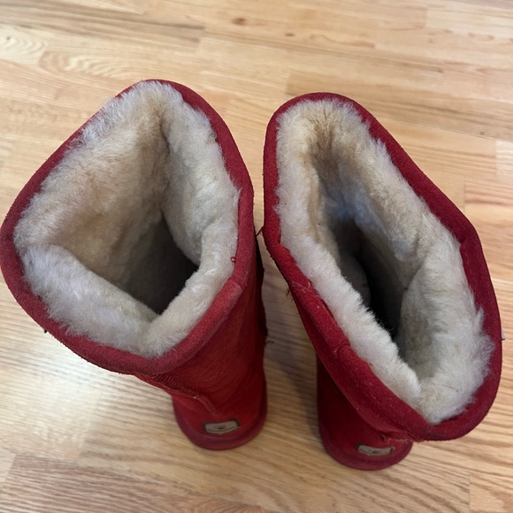 Bearpaw Emma Red Suede Boots Sz 10 - Picture 4 of 6